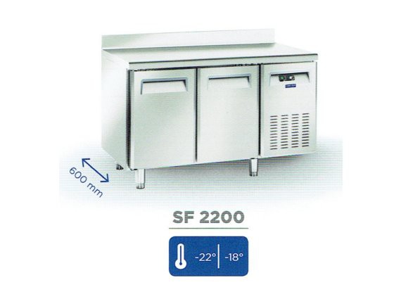 Tavolo refrigerato SF 2200 inox, 230 litri - 18/-22°.